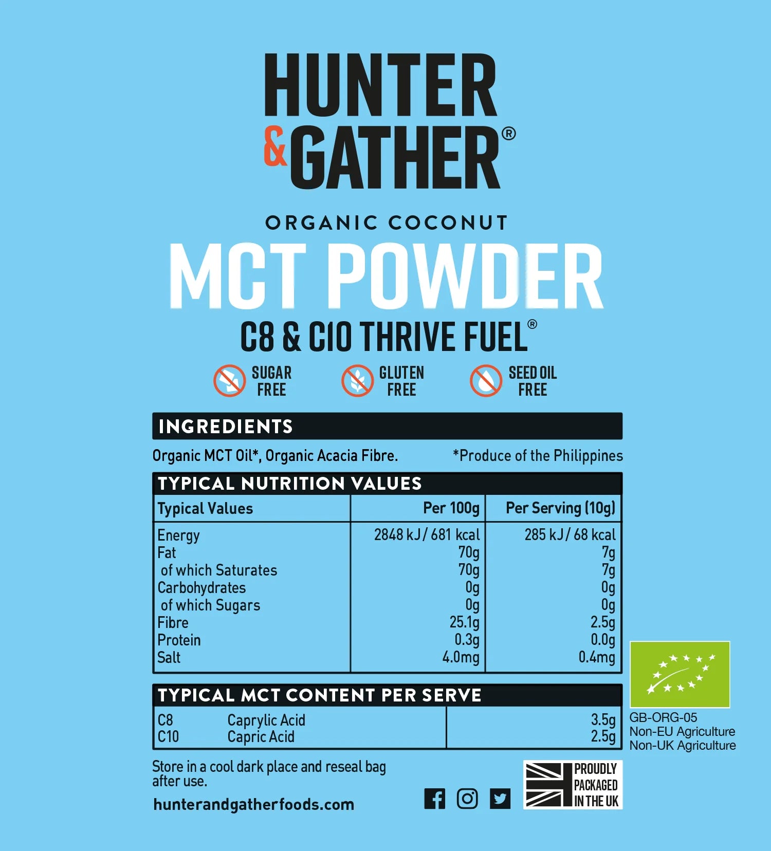Hunter & Gather THRIVE FUEL C8 & C10 MCT POWDER