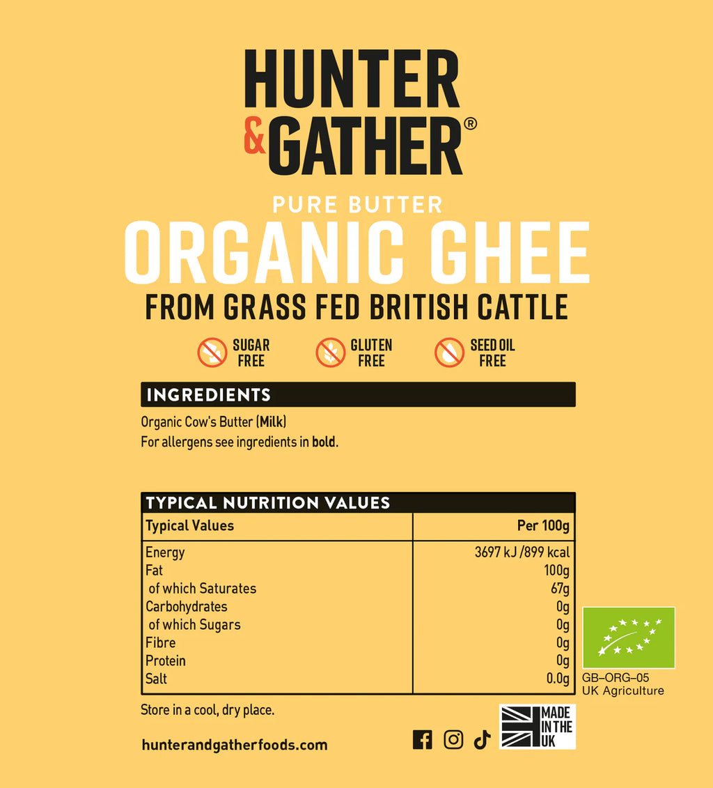 HUNTER & GATHER Grass Fed Organic Ghee 450g