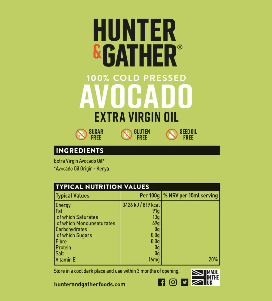 HUNTER & GATHER Cold Pressed Extra Virgin Avocado Oil